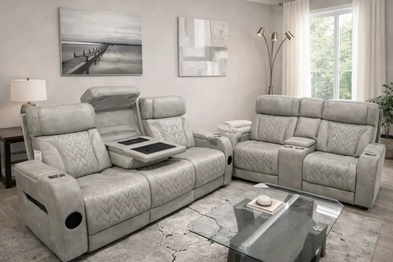 Forthuner Ice Grey Sofa Set